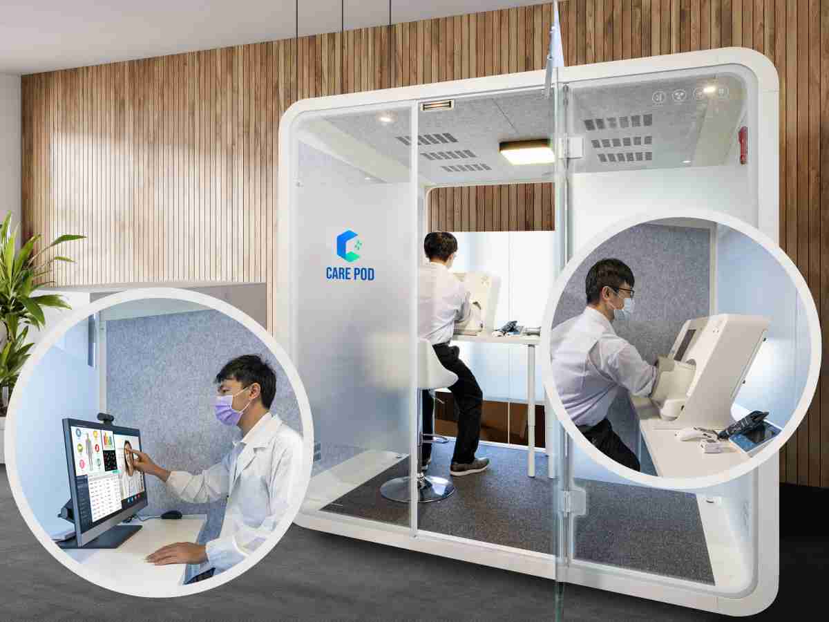 达擎于医疗科技展中展出＂远距诊疗舱＂，，以因应医疗数字化及社会高龄化趋势下、、、复诊及慢性病患等族群对于远距看诊需求逐渐升高所推出的创新整合方案。。。多功能合一、、、高隐私性的远距诊疗舱可根据病患端与医师端的不同需求，，提供弹性化及客制化功能，，，，节省医生和病患的精力及时间